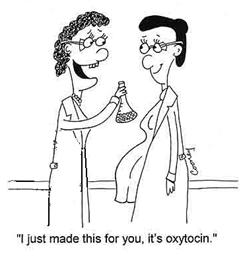 Comic: 'I just made this for you, it's oxytocin.'